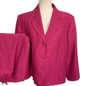 Le Suit Skirt Set Woman 18W Magenta Pink Pintuck Plus Barbiecore Moswar Church